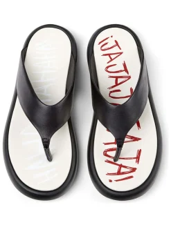 Leren teenslippers 