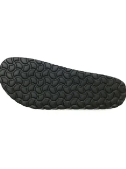 Leren teenslippers zwart