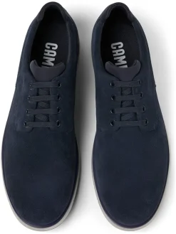 Leren veterschoenen donkerblauw