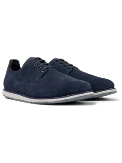 Leren veterschoenen donkerblauw