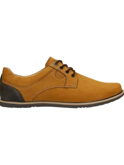 Leren veterschoenen lichtbruin
