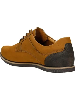 Leren veterschoenen lichtbruin