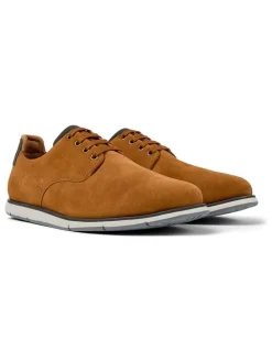 Leren veterschoenen lichtbruin