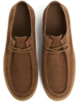 Leren veterschoenen lichtbruin