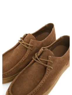 Leren veterschoenen lichtbruin