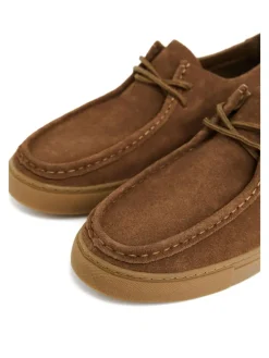 Leren veterschoenen lichtbruin