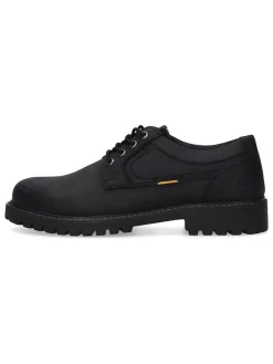 Leren veterschoenen zwart