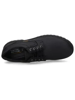 Leren veterschoenen zwart
