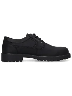 Leren veterschoenen zwart