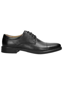 Leren veterschoenen zwart