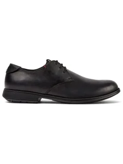 Leren veterschoenen zwart