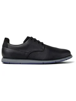 Leren veterschoenen zwart