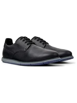 Leren veterschoenen zwart