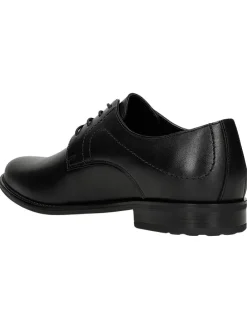 Leren veterschoenen zwart