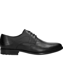 Leren veterschoenen zwart