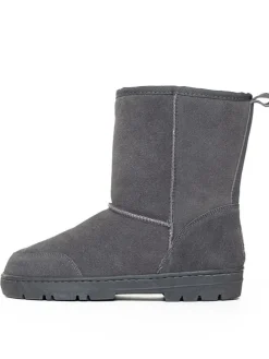 Leren winterboots "Gully" grijs