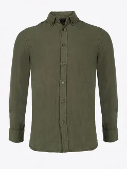 Linnen blouse - regular fit - kaki