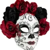 Masker "DIA DE LOS MUERTOS" wit/zwart/rood