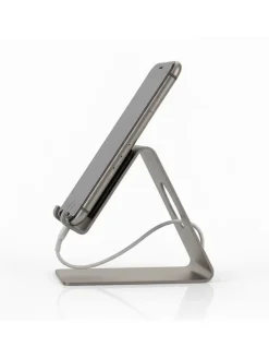 Mobiele telefoonhouder zilverkleurig - (B)6 x (H)12 x (D)10 cm