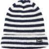 Muts "Stripe" wit/donkerblauw