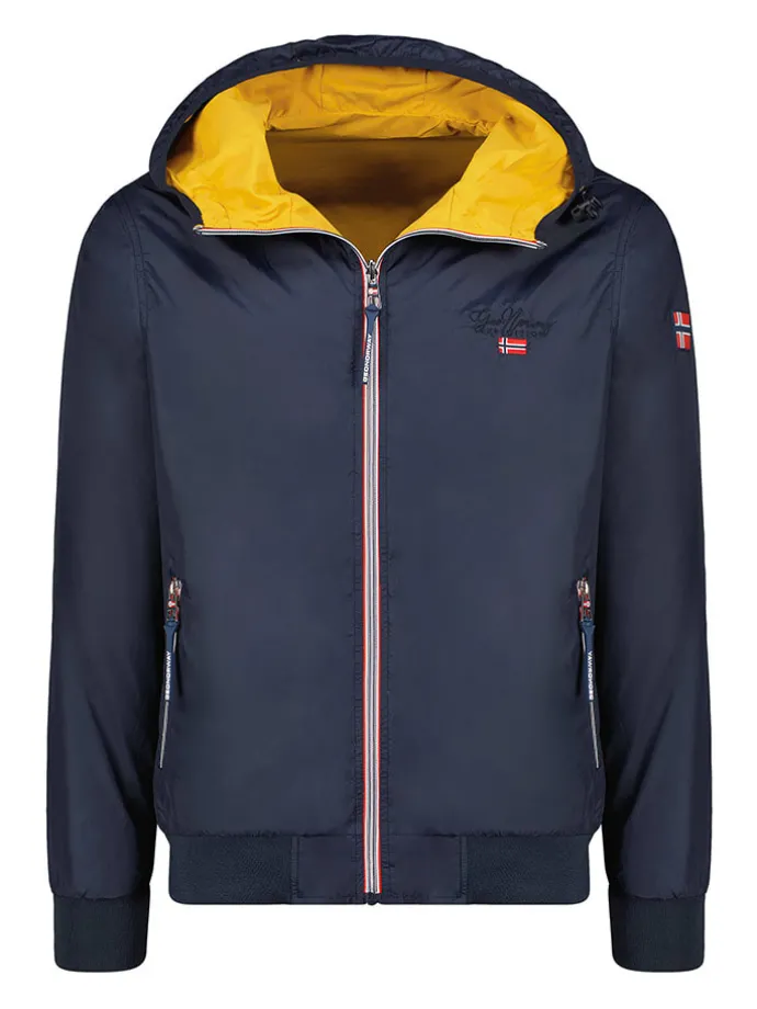 Omkeerbare tussenjas "Arrivial" donkerblauw/geel