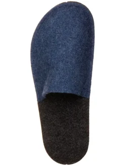 Pantoffels "Happy" donkerblauw/zwart