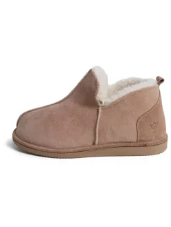 Pantoffels met lamsvacht "Drammen" lichtbruin