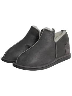 Pantoffels met lamsvacht "Drammen" grijs