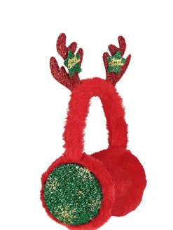 Pluchen oorbeschermers rood/groen