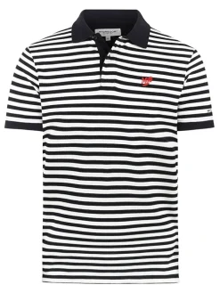Poloshirt donkerblauw/wit