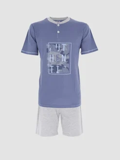 Pyjama blauw/grijs