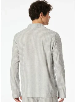 Pyjamatop donkerblauw/crème