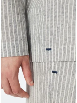 Pyjamatop donkerblauw/crème
