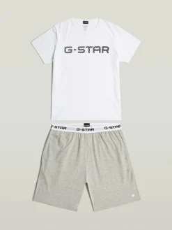 Pyjama wit/grijs