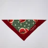 Satijnen bandana "Amapola" rood/groen - (L)55 x (B)55 cm