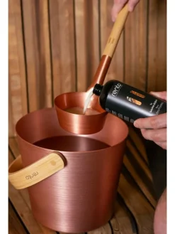 Saunalepel beige/koperkleurig - (L)43 cm