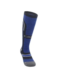 Ski-/snowboardsokken blauw/zwart/grijs