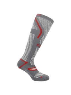 Ski-/snowboardsokken grijs/rood
