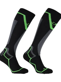 Ski-/snowboardsokken zwart/grijs/groen