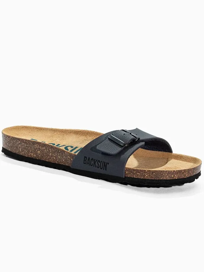 Slippers "Paris" donkerblauw
