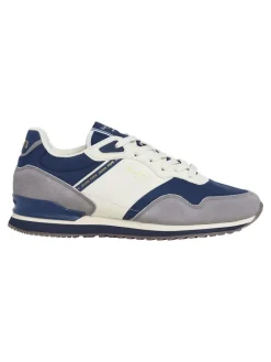 Sneakers "London" grijs/blauw/crème