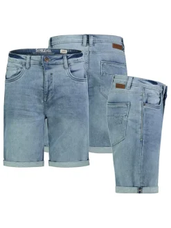 Spijkerbermuda blauw