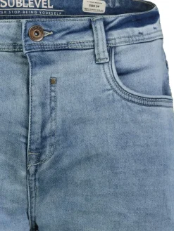 Spijkerbermuda blauw