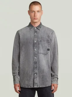 Spijkerblouse grijs