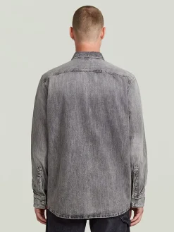 Spijkerblouse grijs