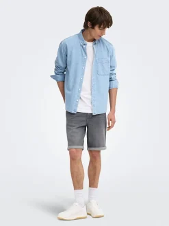 Spijkerblouse "Onsorson" - regular fit - lichtblauw
