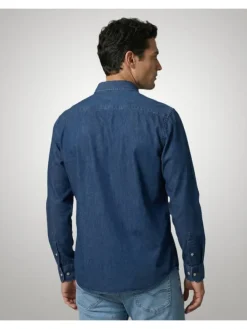 Spijkerblouse - regular fit - donkerblauw