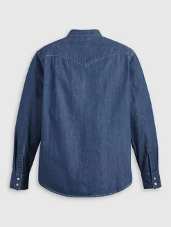 Spijkerblouse - regular fit - donkerblauw