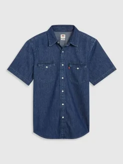 Spijkerblouse - regular fit - donkerblauw