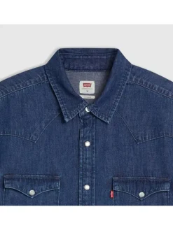 Spijkerblouse - regular fit - donkerblauw